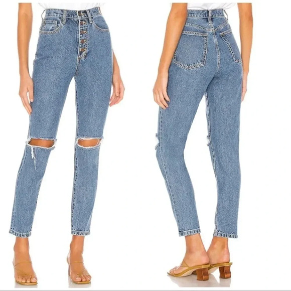 WeWoreWhat  The Danielle Spring St Hole High-rise Ankle Jean - Picture 1 of 8